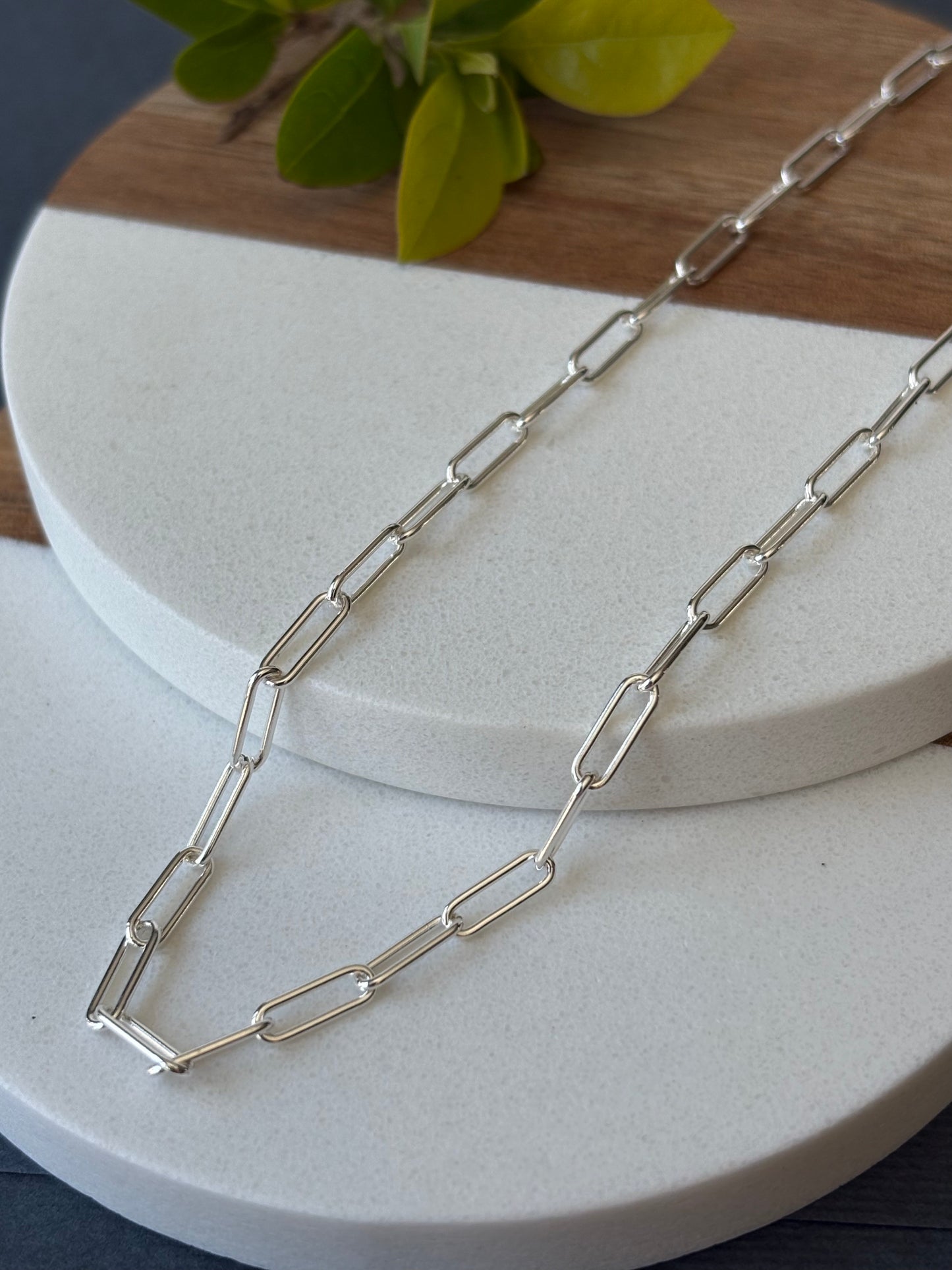 925 Silver paperclip Chain