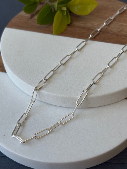 925 Silver paperclip Chain