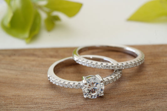 925 cz Solitaire Ring With Band