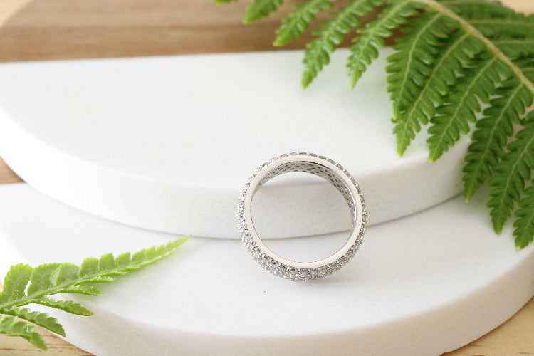 Pave cz eternity ring
