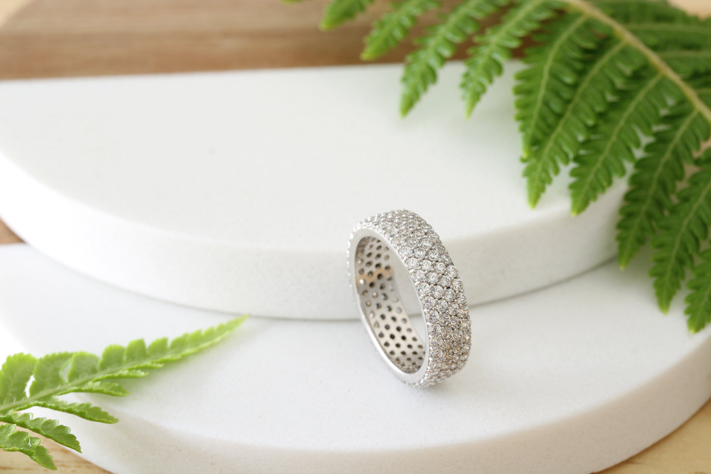 Pave cz eternity ring