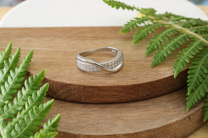 925 Silver CZ Pave Band