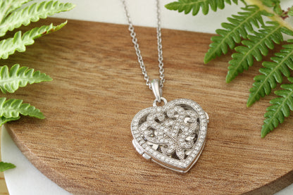 925 Silver Heart Shaped Locket and Chain
