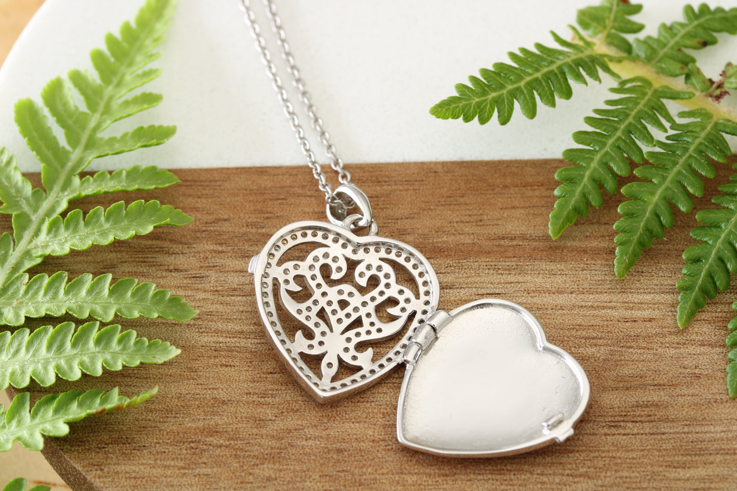 925 Silver Heart Shaped Locket and Chain