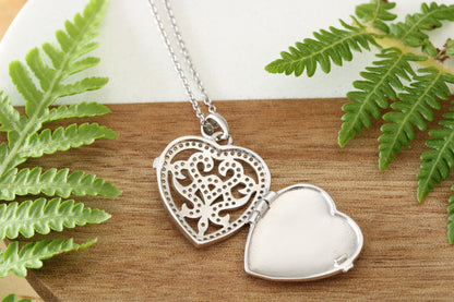 925 Silver Heart Shaped Locket and Chain